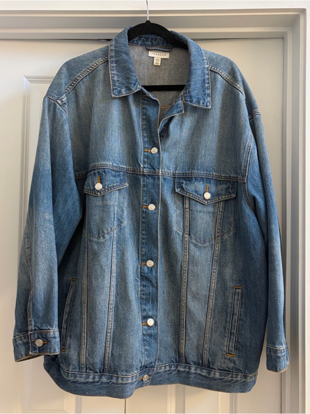 Topshop Oversized Blue Denim Jacket